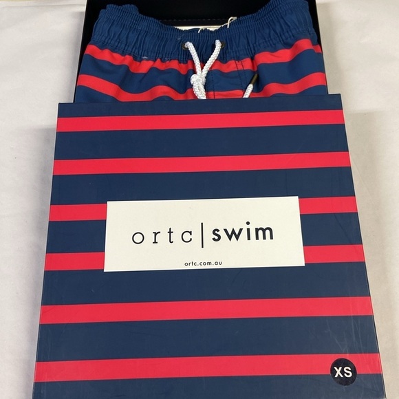 ORTC Port Willunga Stripe Swim Trunks Red & Blue Size XS (28) NWT - Picture 5 of 7